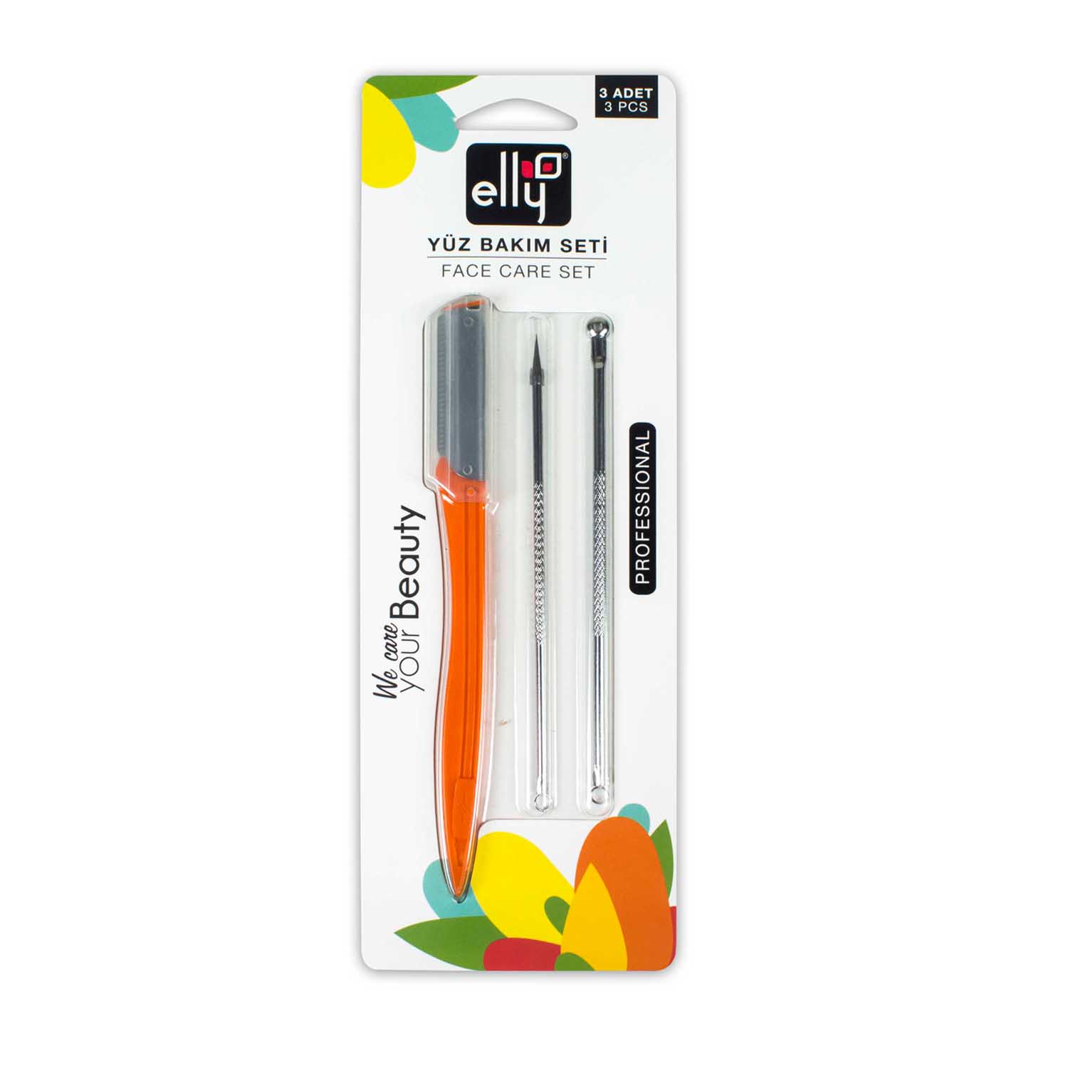 Elly 3'lü Yüz Bakım Seti Akne Temizleme Aparatı ve Kaş Usturası ELLYFACESET04