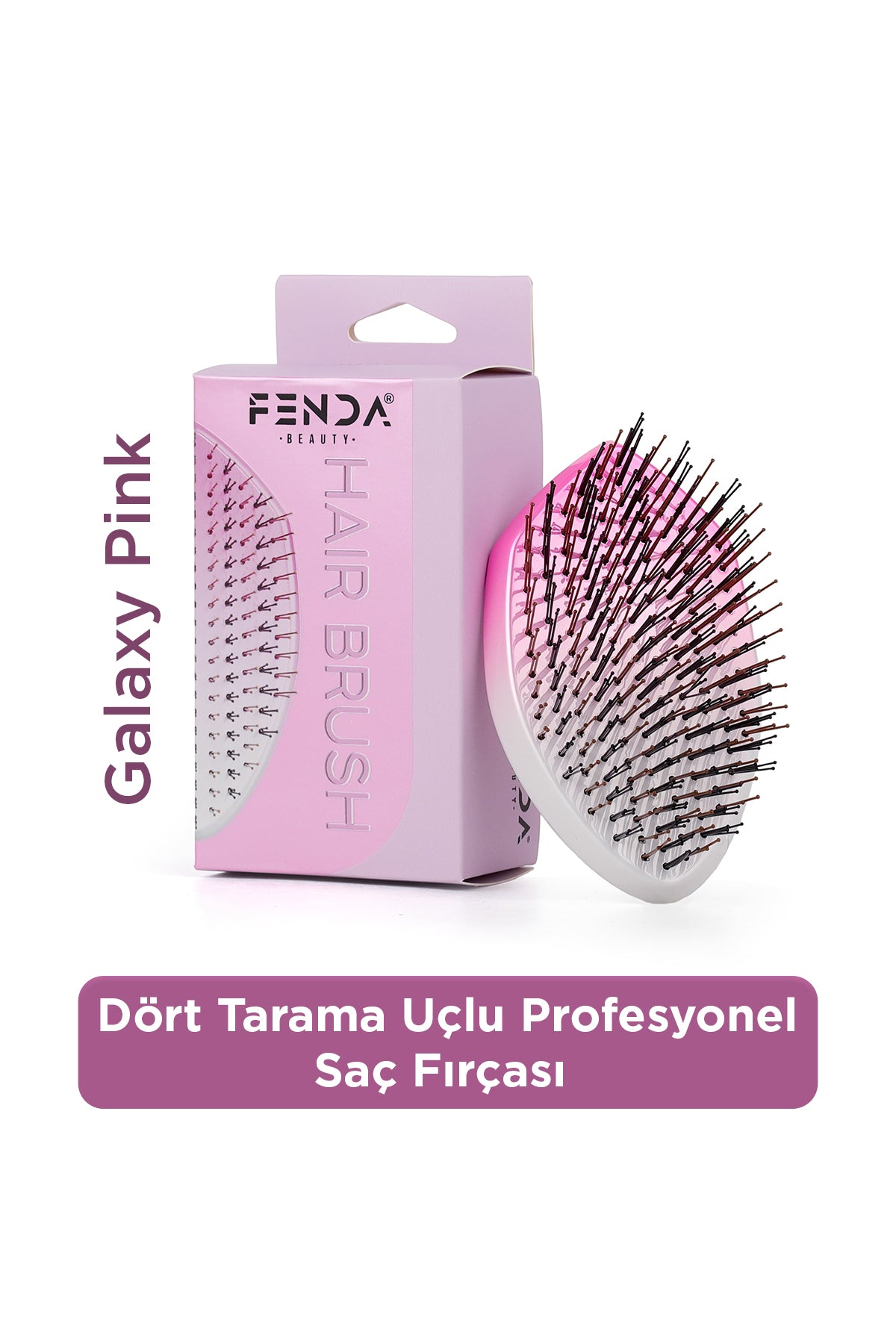 Fenda Profesyonel 4 Pinli Oval Pembe Saç Fırçası FNDFPRO00002PN