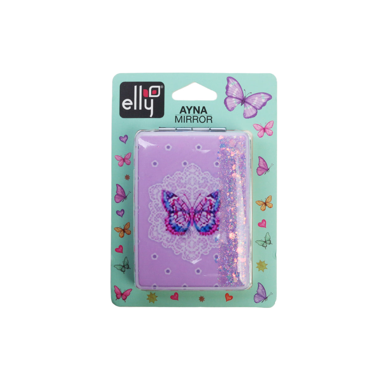 Elly Kelebek Desenli Çanta Tipi Makyaj Aynası ELLYAYNA0008PR