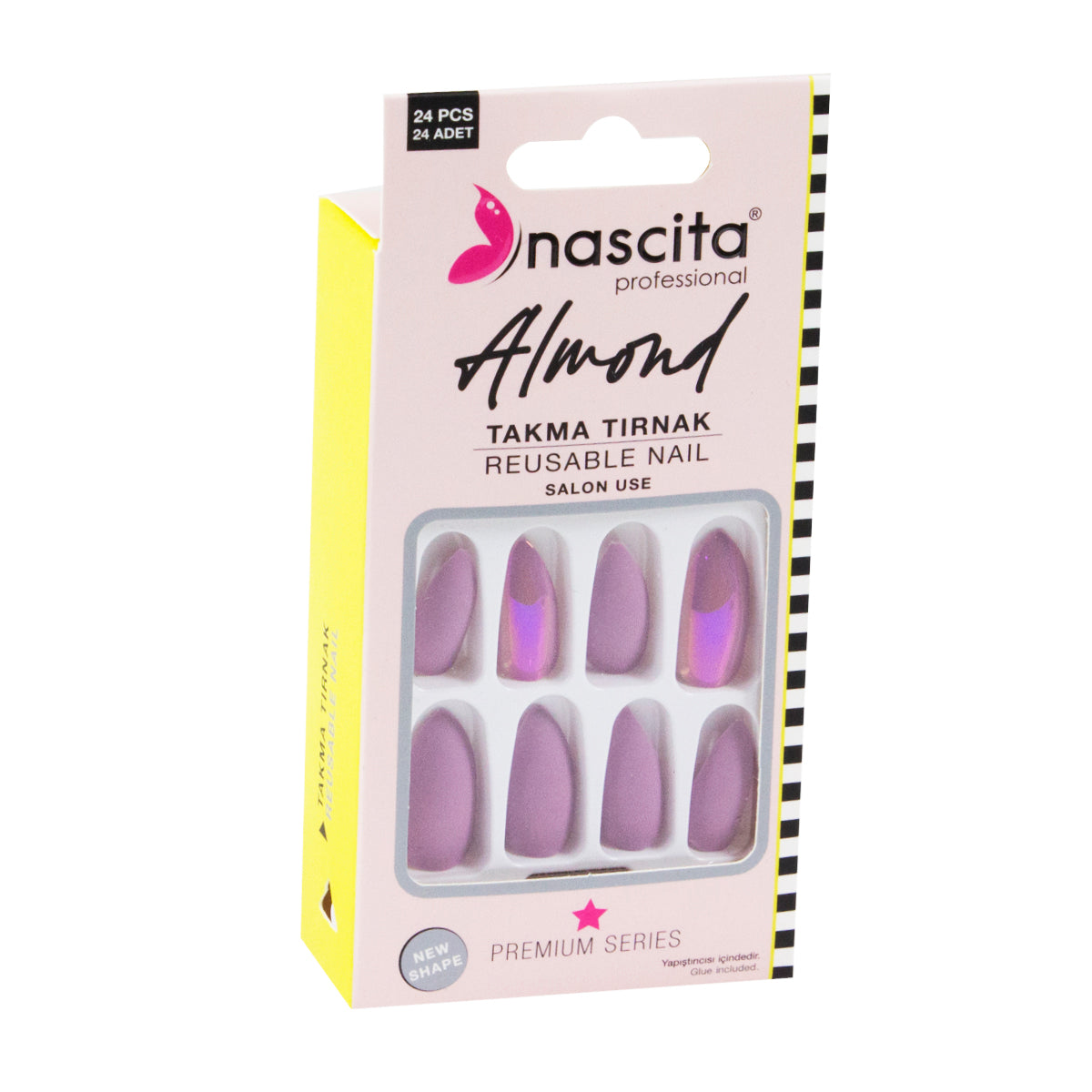Nascita Almond Takma Tırnak Renkli 24’lü Set NASNAIL00152