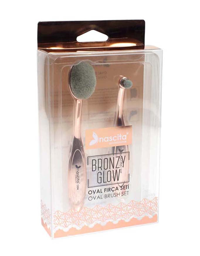 Nascita Bronzy Glow Oval Makyaj Fırça Seti 2'li NASBRONZSET2
