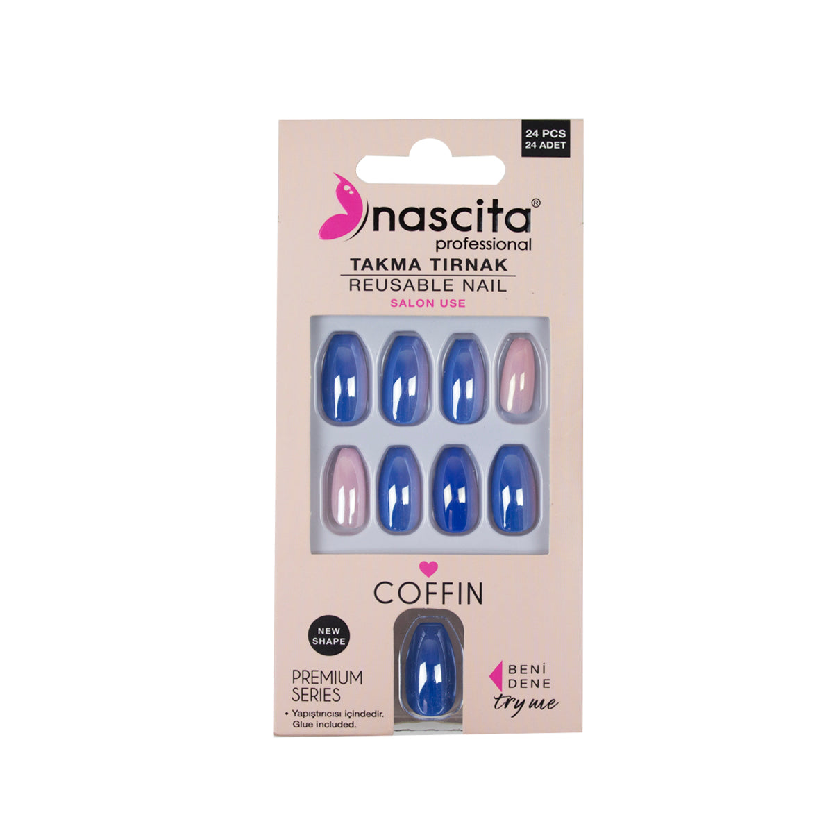 Nascita Coffin Takma Tırnak Renkli 24’lü Set NASNAIL00183