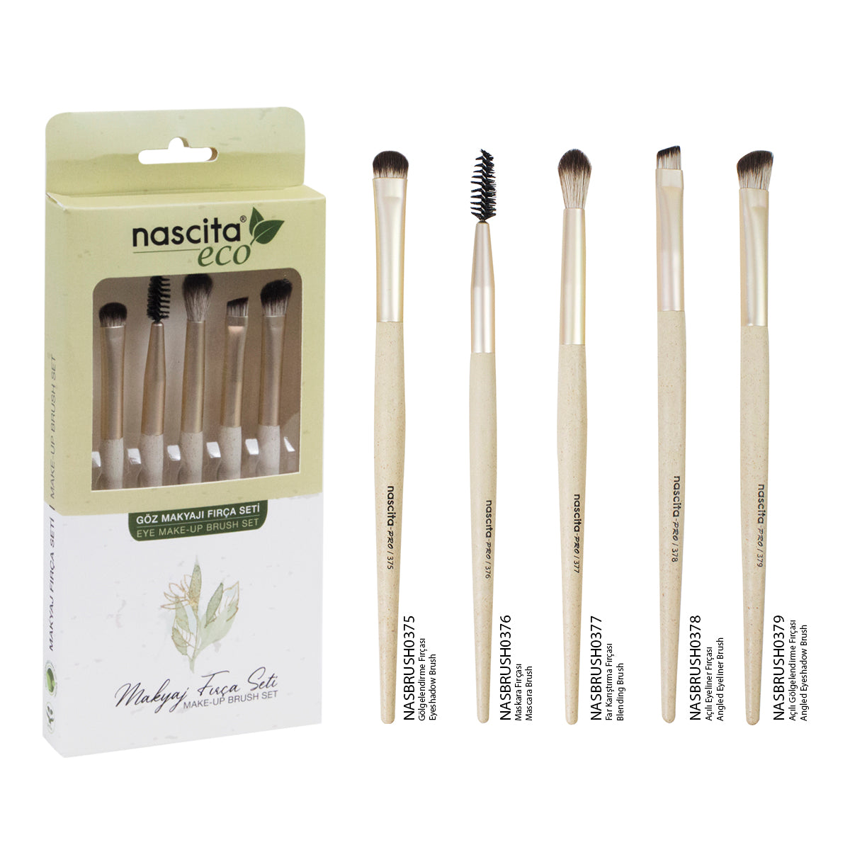 Nascita Eco Göz Makyaj Fırça Seti 5'li NASBRUSHSET74