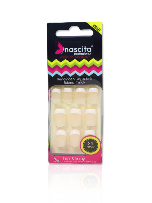 Nascita French Kendinden Yapışkanlı Takma Tırnak 24’lü Set NASNAILX0007