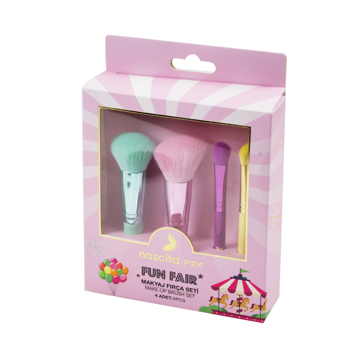 Nascita Fun Fair Küçük Makyaj Fırça Seti 4'lü NASBRUSHSET112