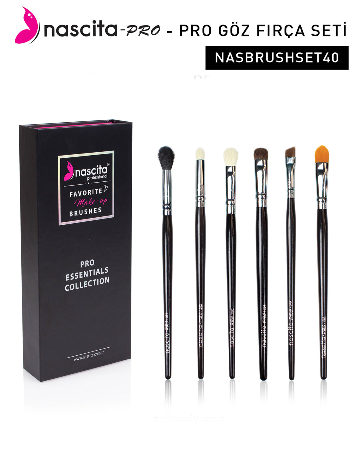 Nascita Pro Essentials Collection Göz Makyaj Fırça Seti 6'lı NASBRUSHSET40
