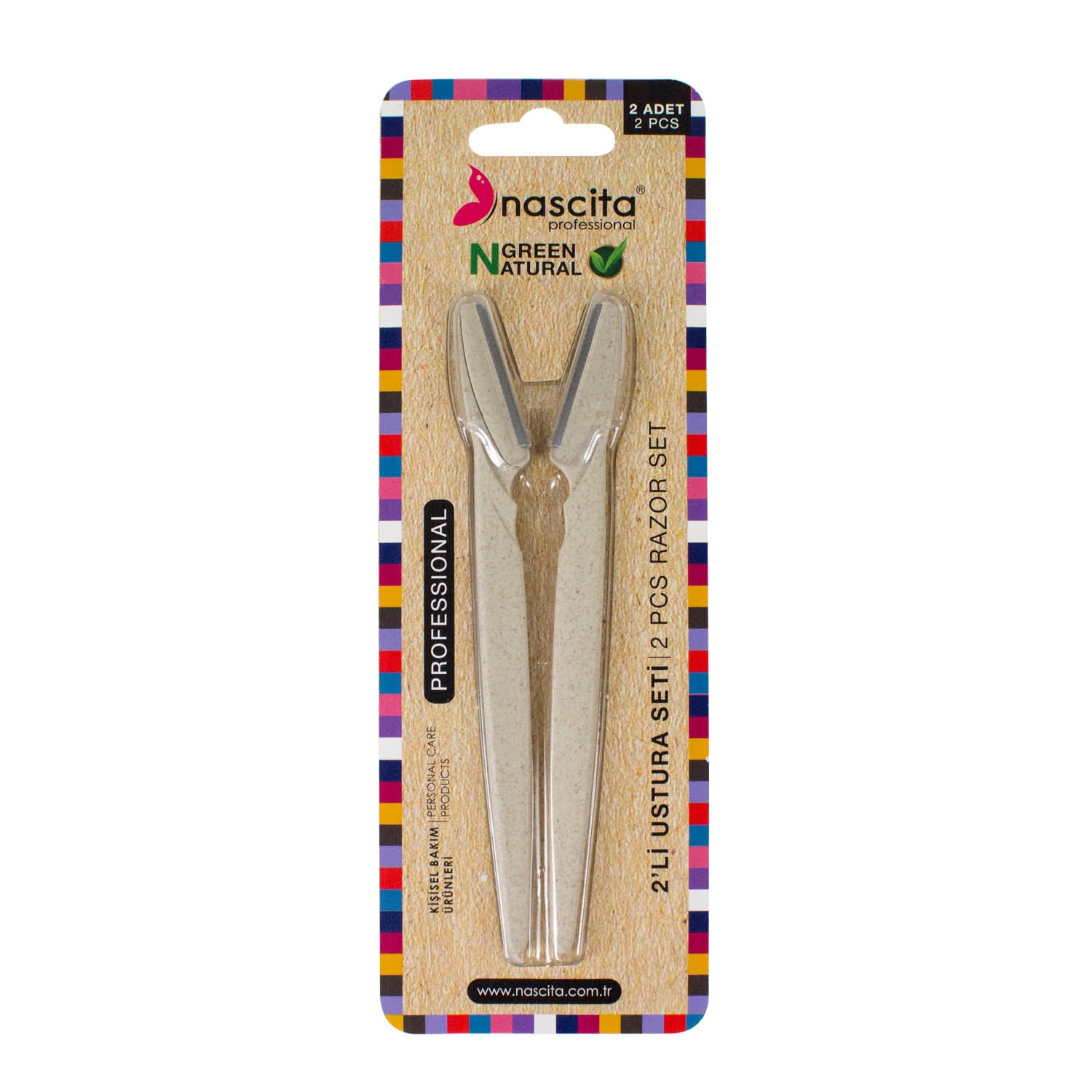 Nascita Green Natural Geri Dönüşümlü Kaş Usturası 2'li NASRAZOR0005