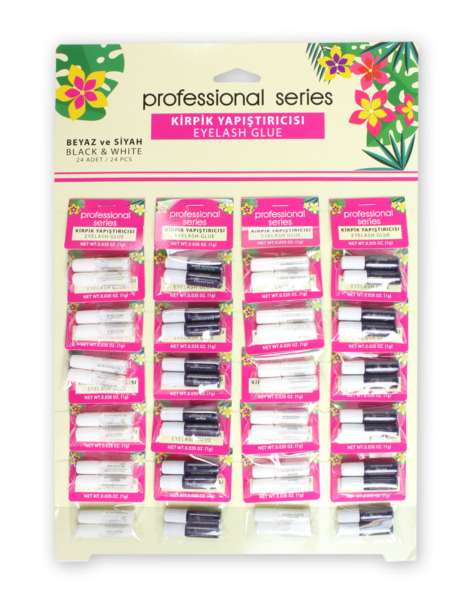 Nascita Kirpik Yapıştırıcısı Suya Dayanıklı Siyah & Beyaz 1gr 24’lü Set NASEYEGLUESET001