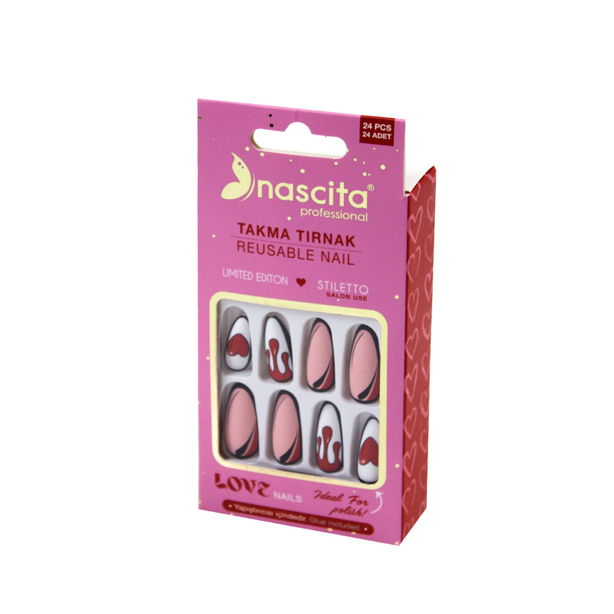 Nascita Stiletto Takma Tırnak Love 24'Lü Set NASNAIL00200