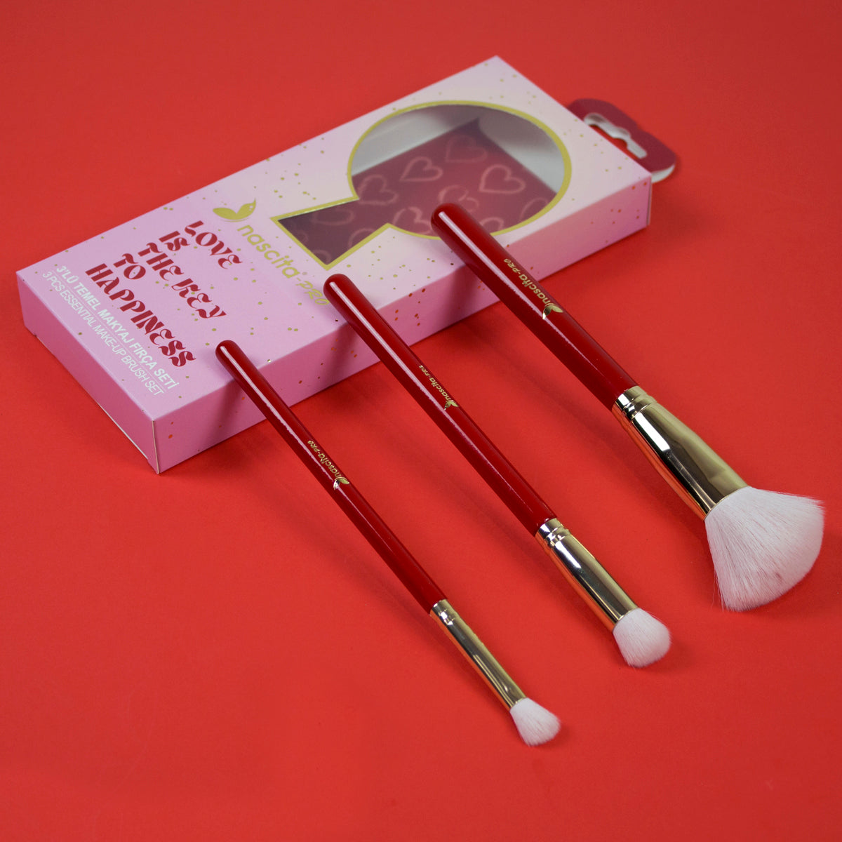 Nascita Love Temel Makyaj Fırça Seti 3'lü NASBRUSHSET113
