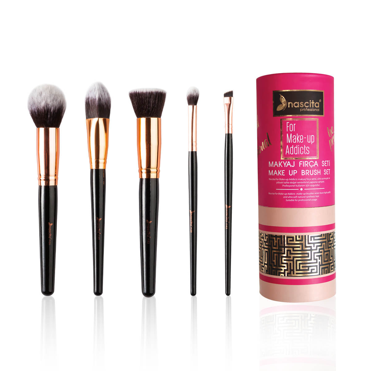 Nascita Make-Up Addict Temel Makyaj Fırça Seti 5'li NASBRUSHKVZ10