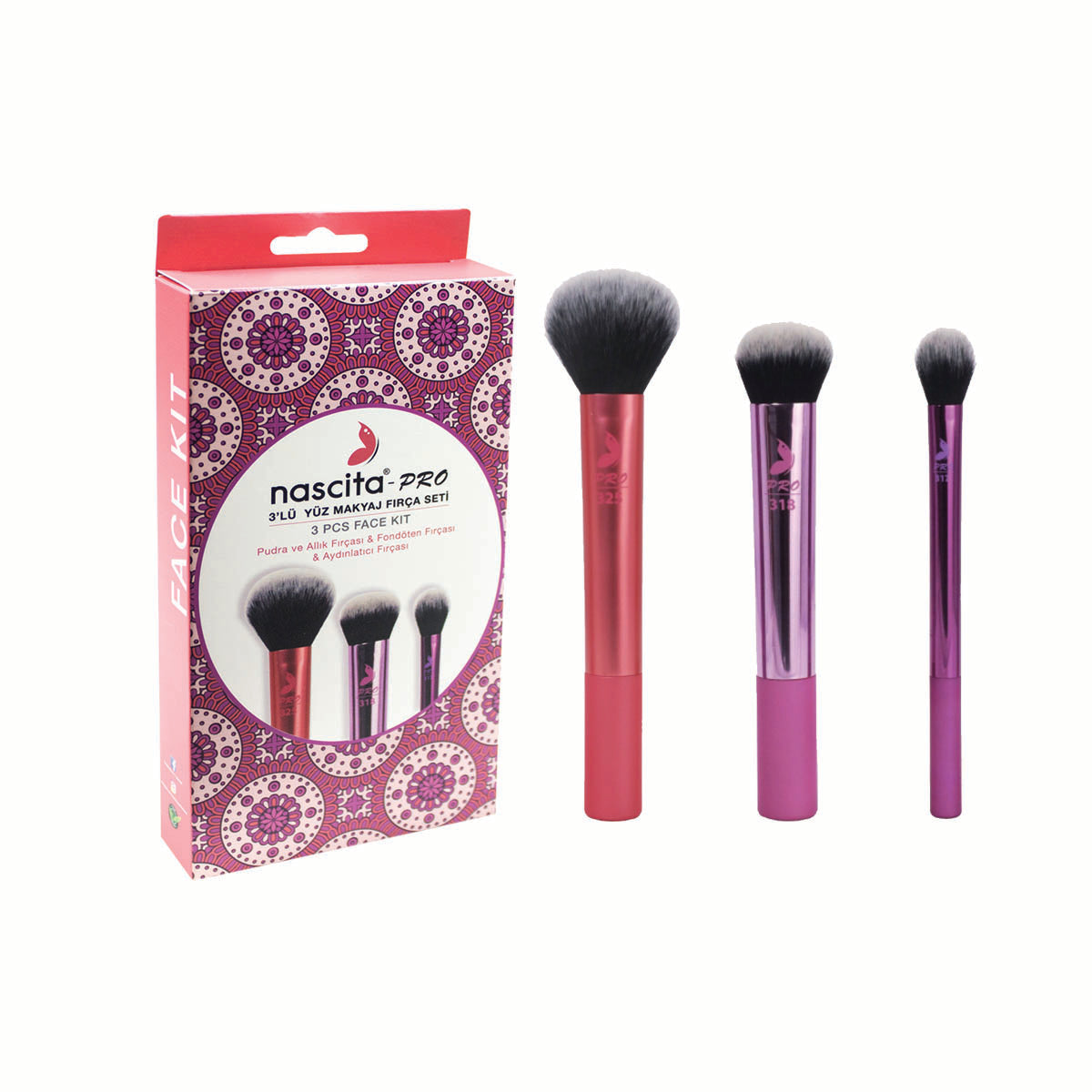 Nascita Pro Yüz Makyaj Fırça Seti 3'lü NASBRUSHSET68