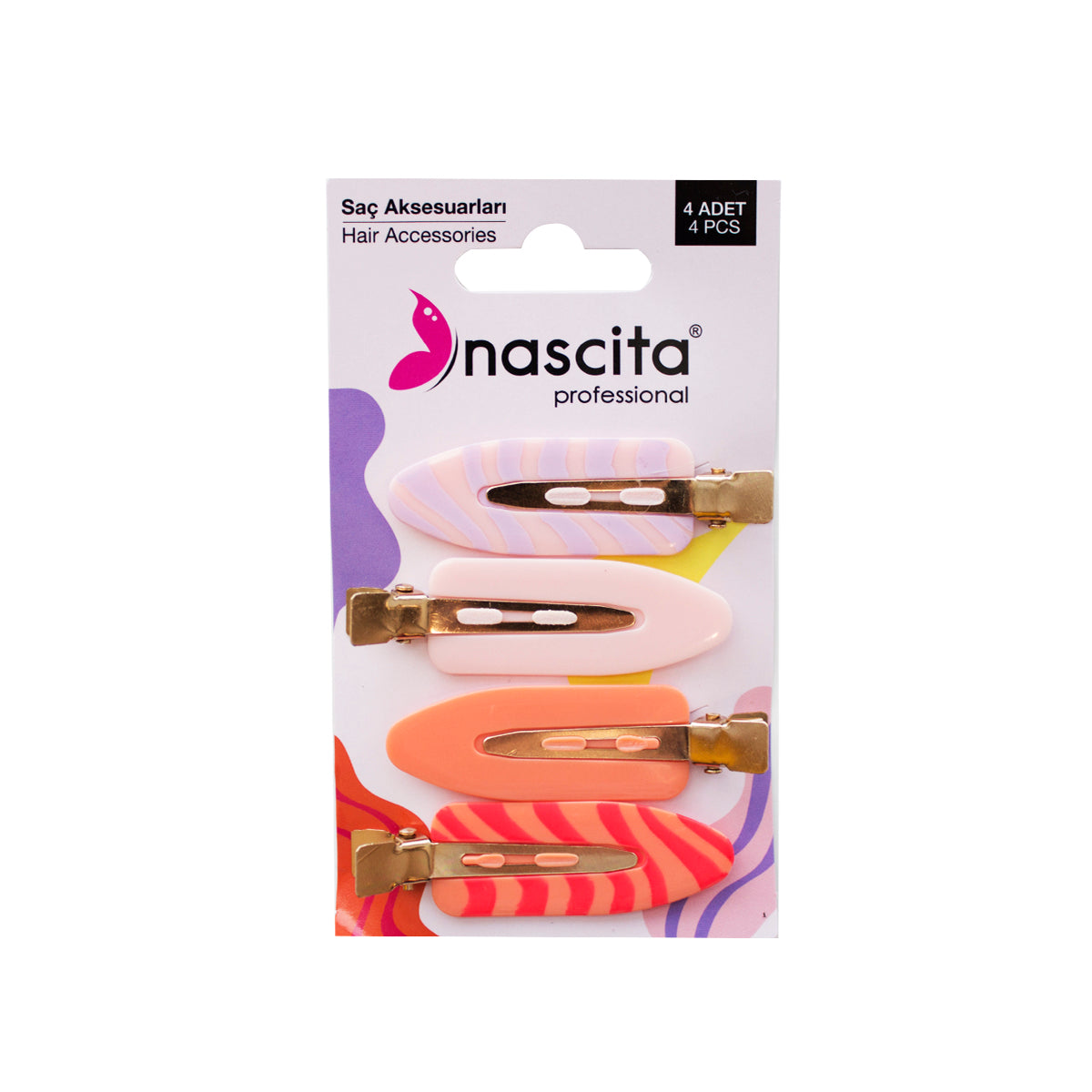 Nascita Renkli Saç Tokası 4'lü Set NASTOKA00049