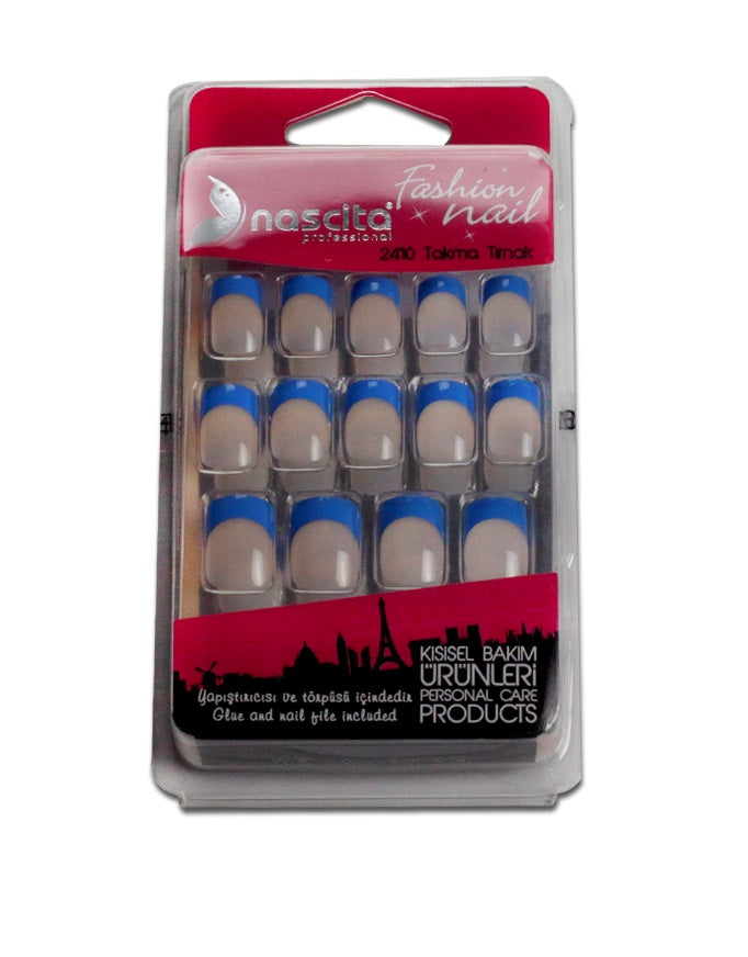 Nascita French Takma Tırnak Mavi 24’lü Set NASNAIL00088