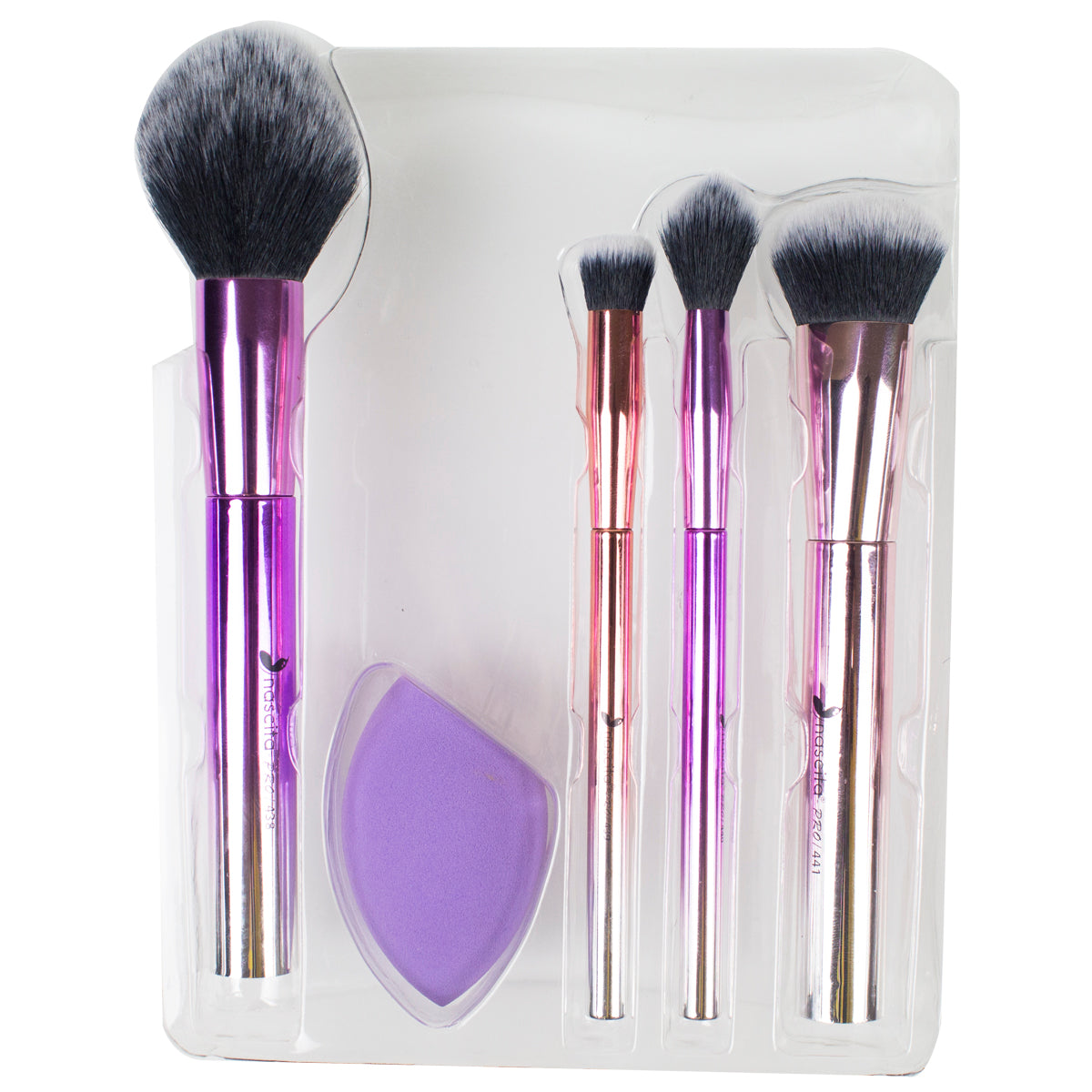 Nascita Metalik Makyaj Fırça ve Sünger Seti 5'li NASBRUSHSET102