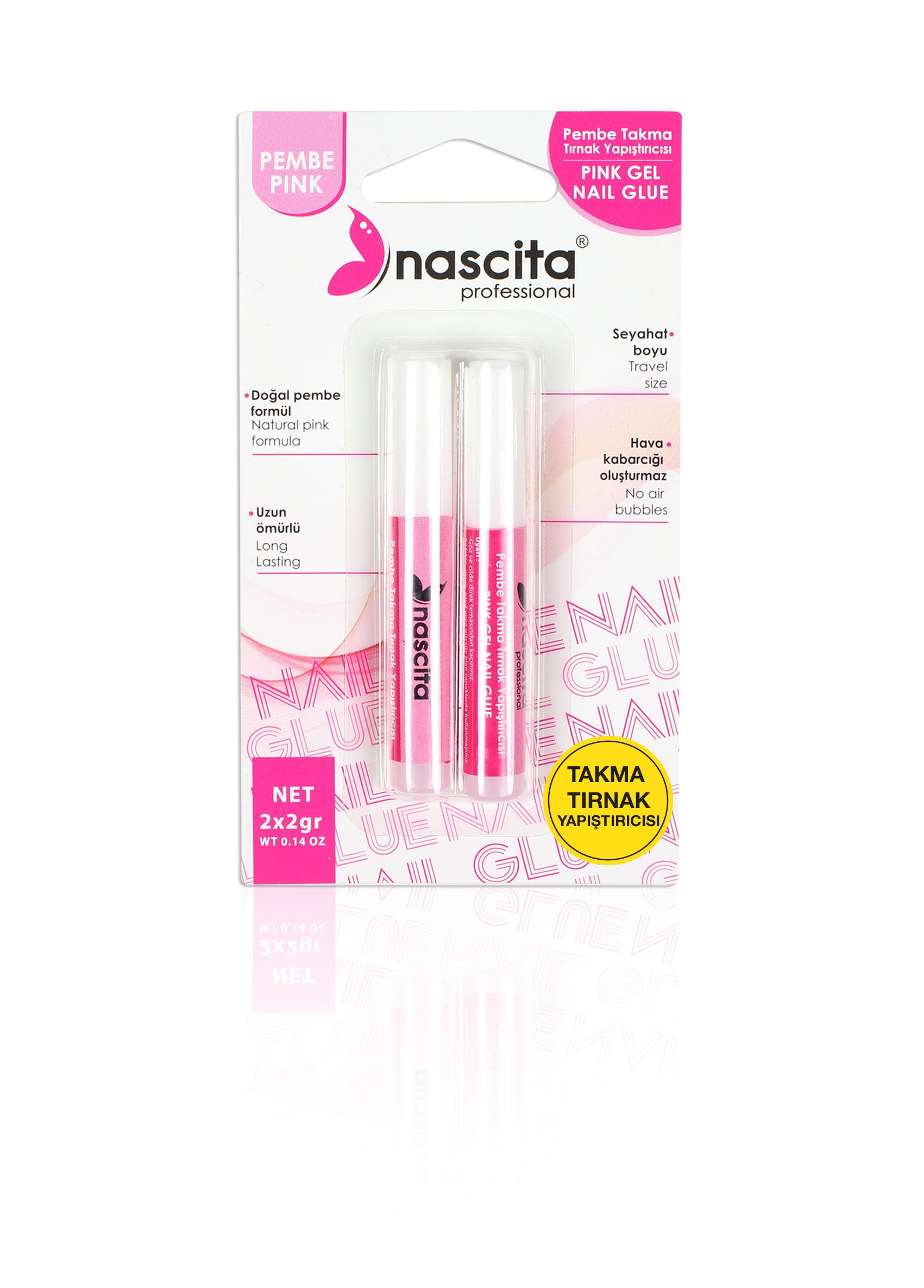 Nascita Takma Tırnak Yapıştırıcısı Pembe Güçlü Tutucu NASNAILGLUE04