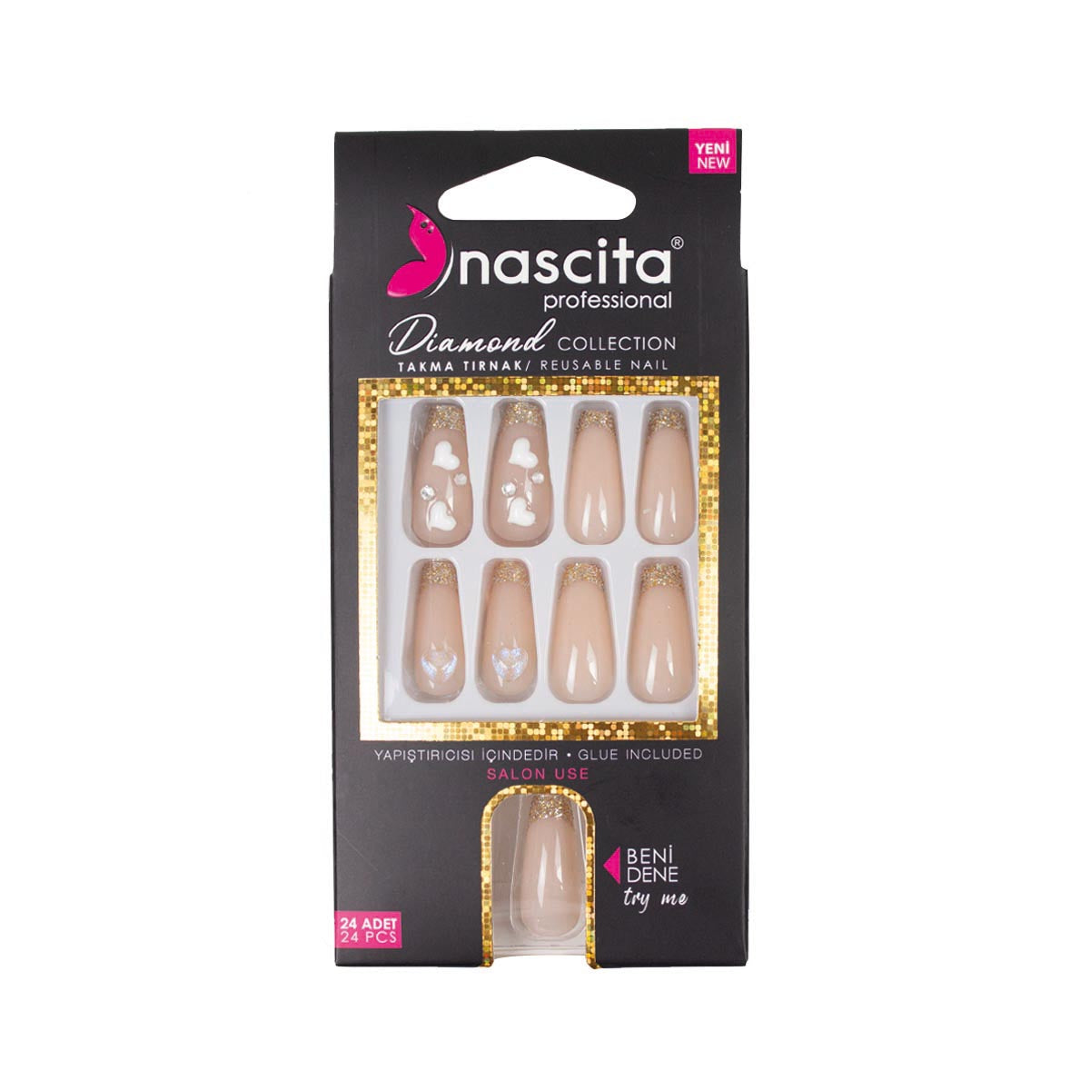 Nascita Diamond Taşlı Takma Tırnak 24'Lü Set NASNAIL00255