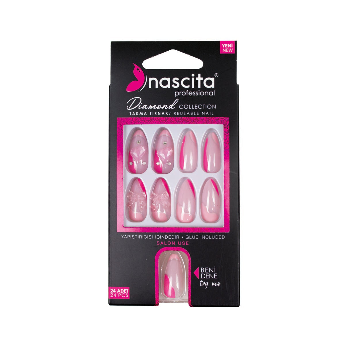Nascita Diamond Taşlı Takma Tırnak 24'Lü Set NASNAIL00258