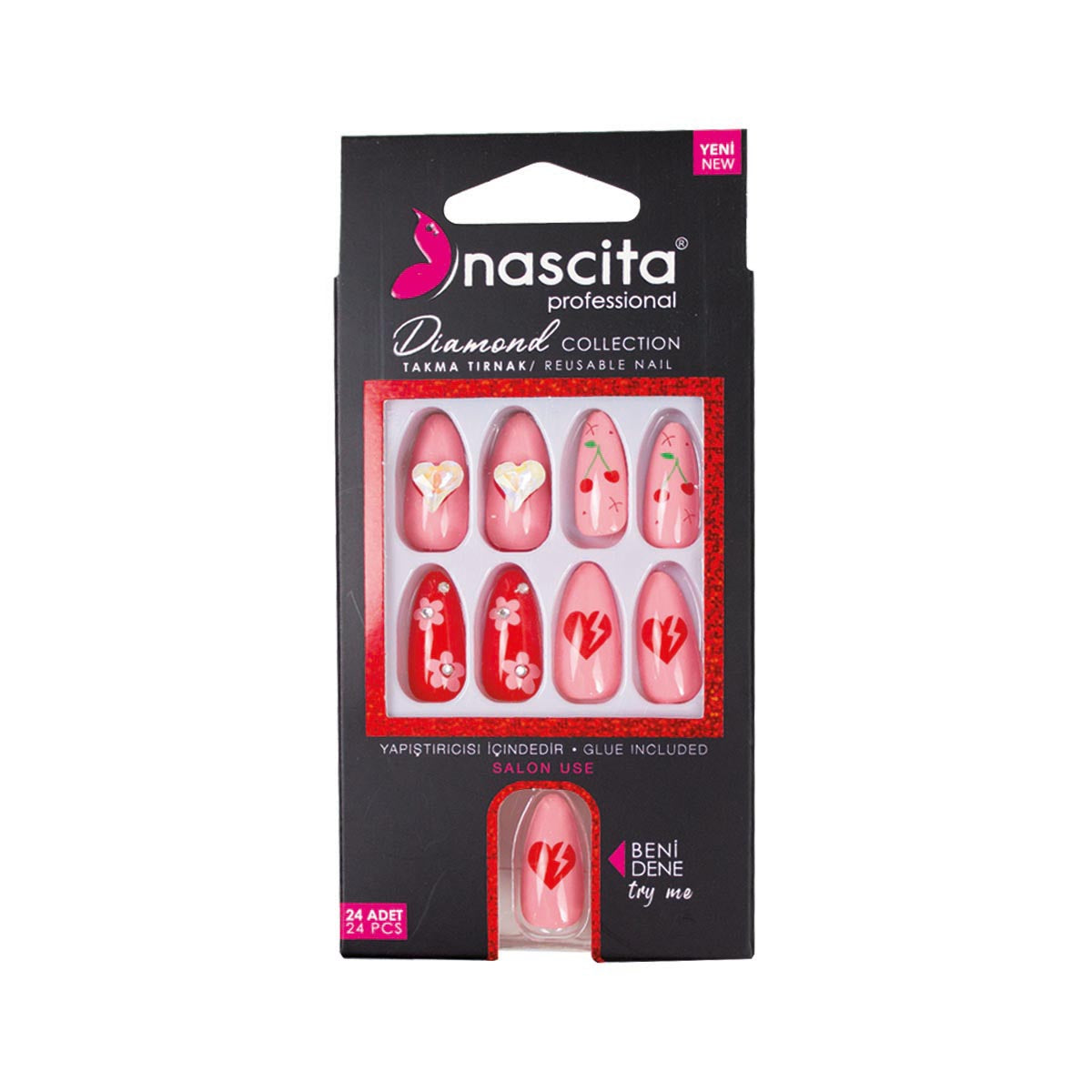 Nascita Diamond Taşlı Takma Tırnak 24'Lü Set NASNAIL00260