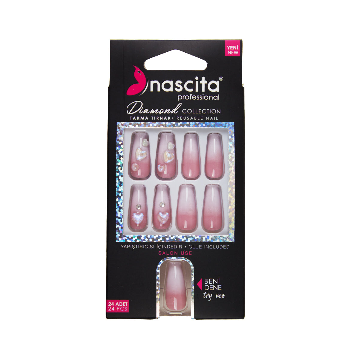 Nascita Diamond Taşlı Takma Tırnak 24'Lü Set NASNAIL00263