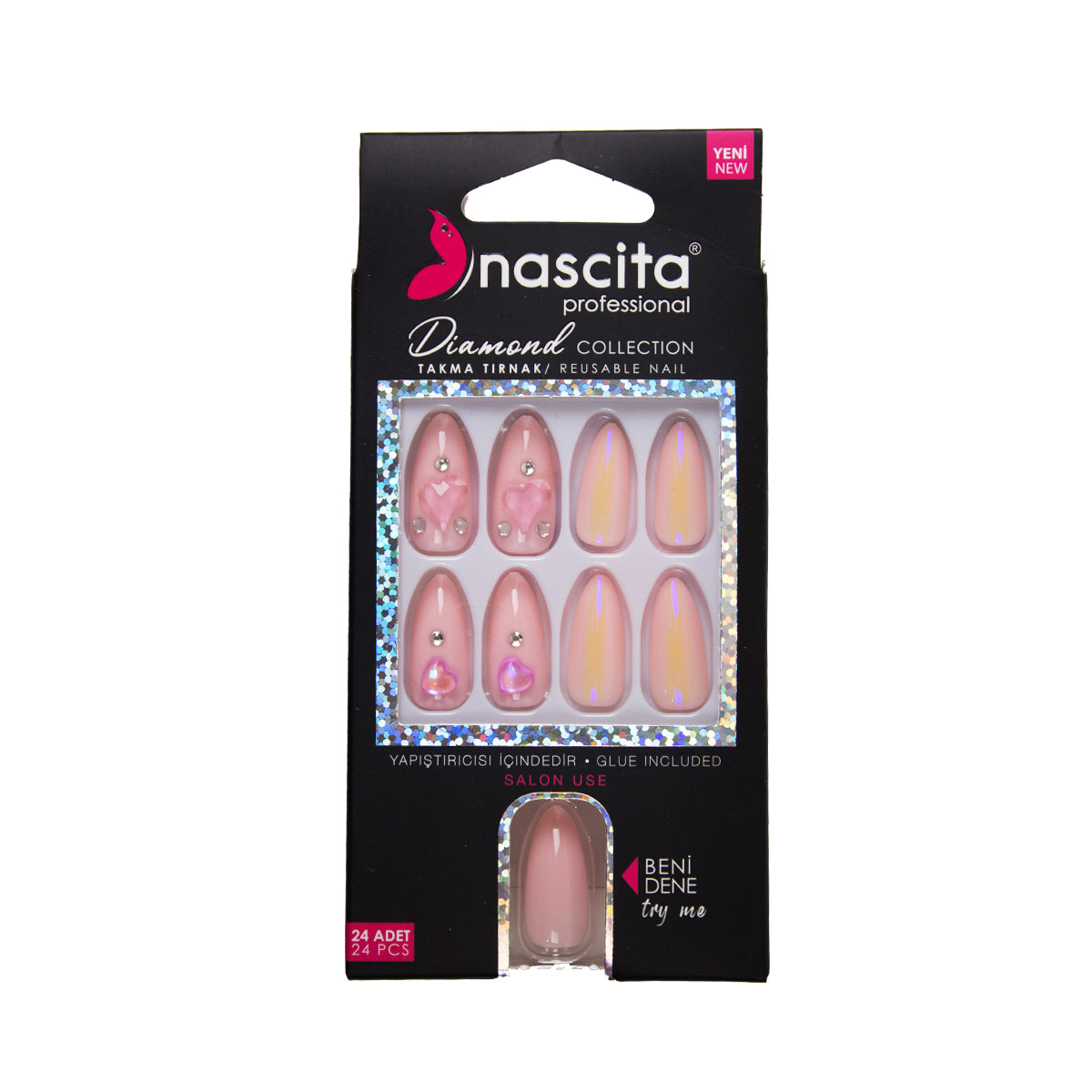 Nascita Diamond Taşlı Takma Tırnak 24'Lü Set NASNAIL00264