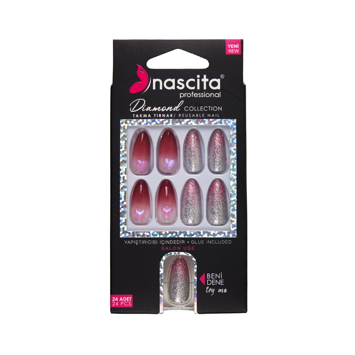 Nascita Diamond Taşlı Takma Tırnak 24'Lü Set NASNAIL00265