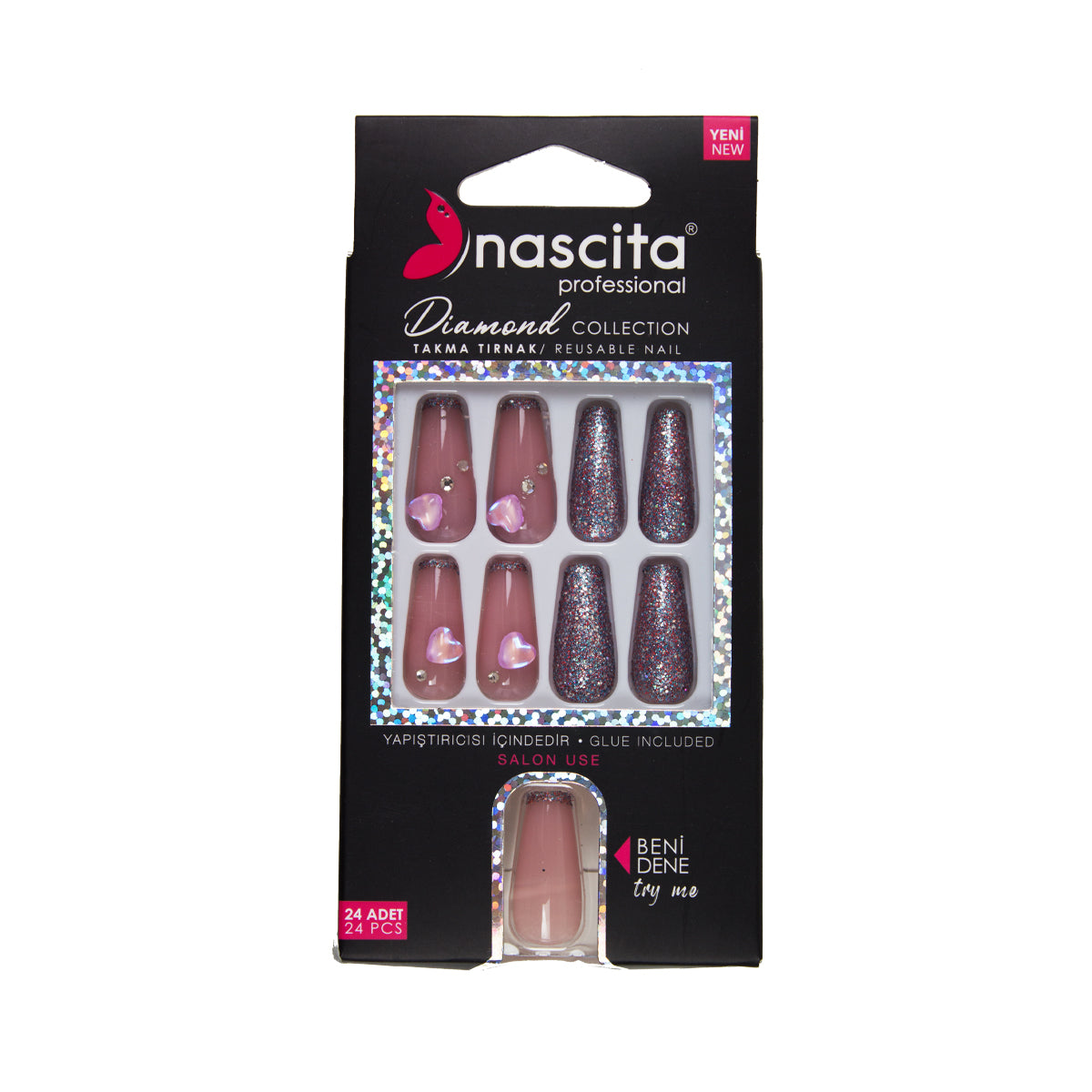 Nascita Diamond Taşlı Takma Tırnak 24'Lü Set NASNAIL00266