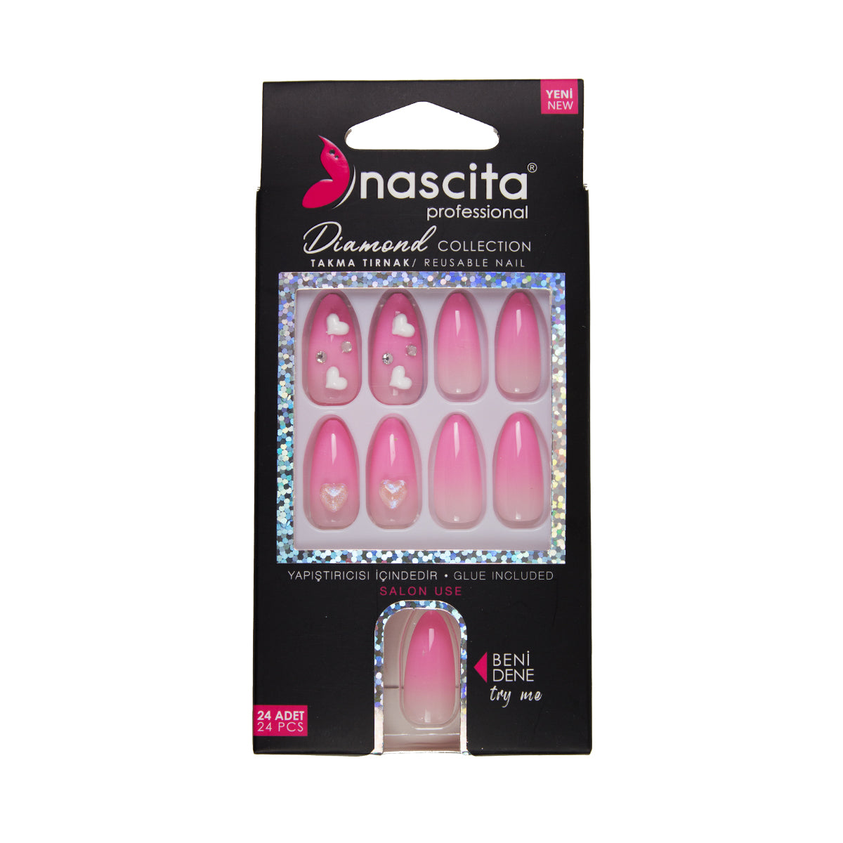 Nascita Diamond Taşlı Takma Tırnak 24'Lü Set NASNAIL00269