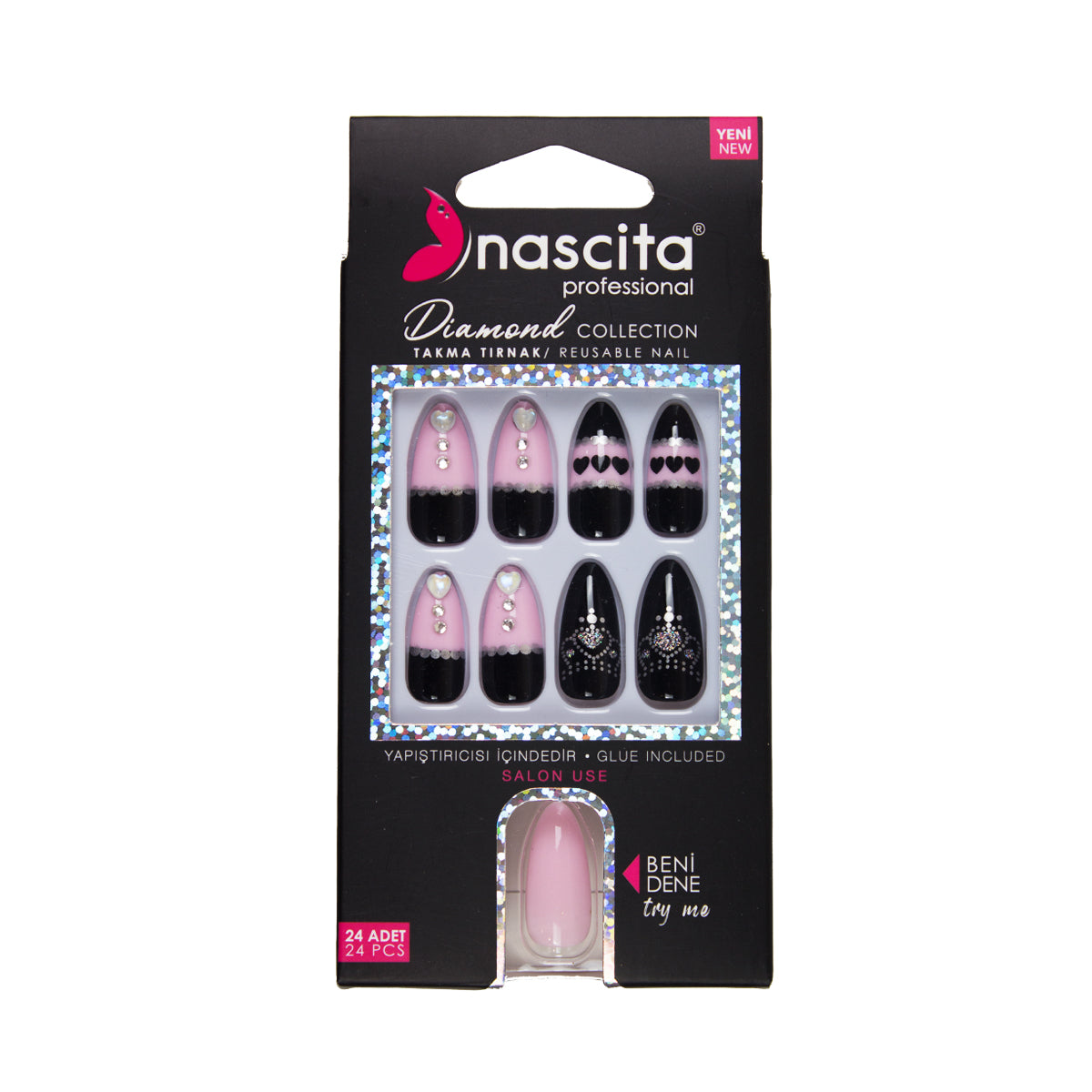 Nascita Diamond Taşlı Takma Tırnak 24'Lü Set NASNAIL00270