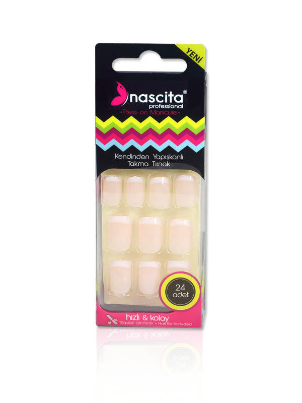Nascita French Kendinden Yapışkanlı Takma Tırnak 24’lü Set NASNAIL00097