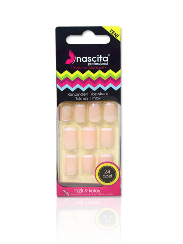 Nascita French Kendinden Yapışkanlı Takma Tırnak 24’lü Set NASNAILX0001