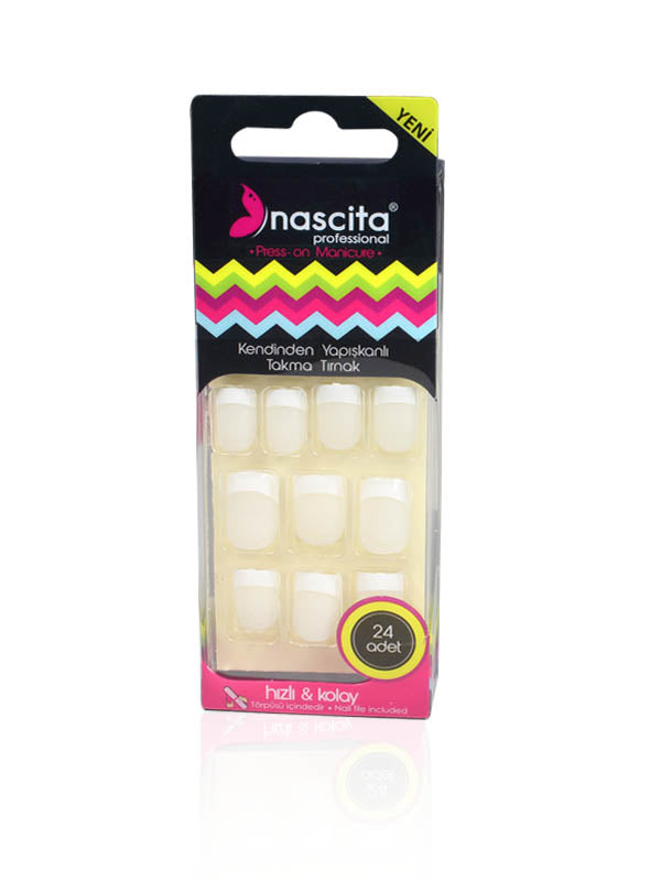 Nascita French Kendinden Yapışkanlı Takma Tırnak 24’lü Set NASNAILX0009