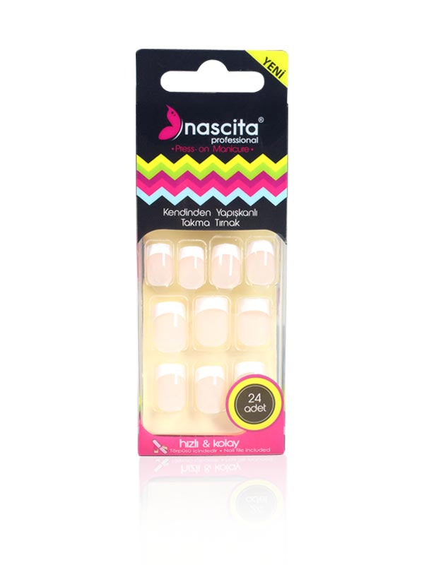 Nascita French Kendinden Yapışkanlı Takma Tırnak 24’lü Set NASNAILX0012