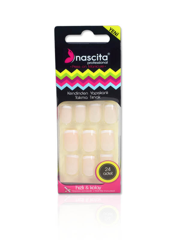 Nascita French Kendinden Yapışkanlı Takma Tırnak 24’lü Set NASNAILX0013