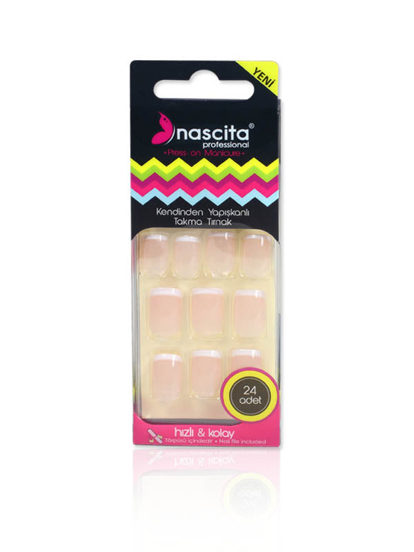 Nascita French Kendinden Yapışkanlı Takma Tırnak 24’lü Set NASNAILX0014