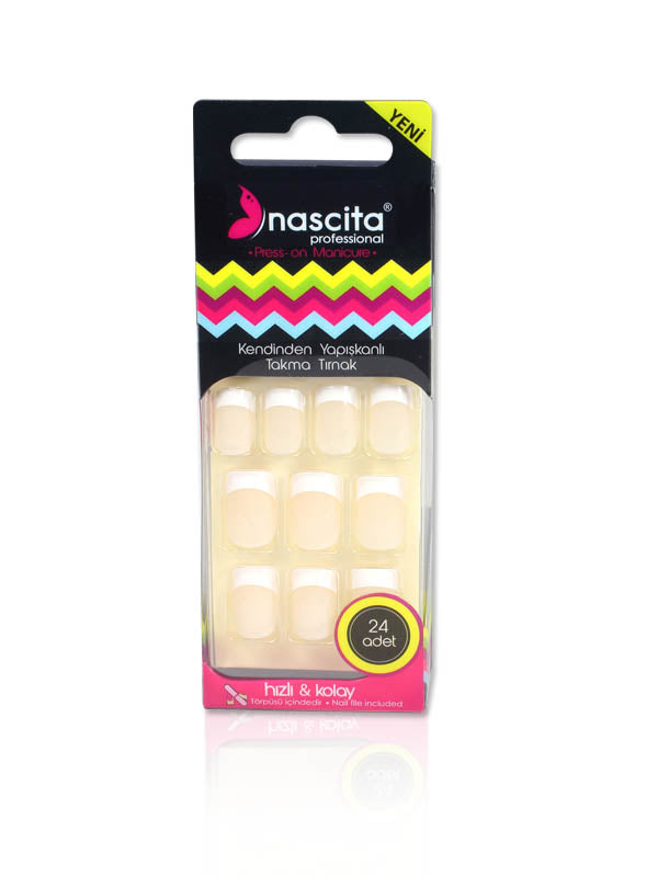 Nascita French Kendinden Yapışkanlı Takma Tırnak 24’lü Set NASNAILX0015