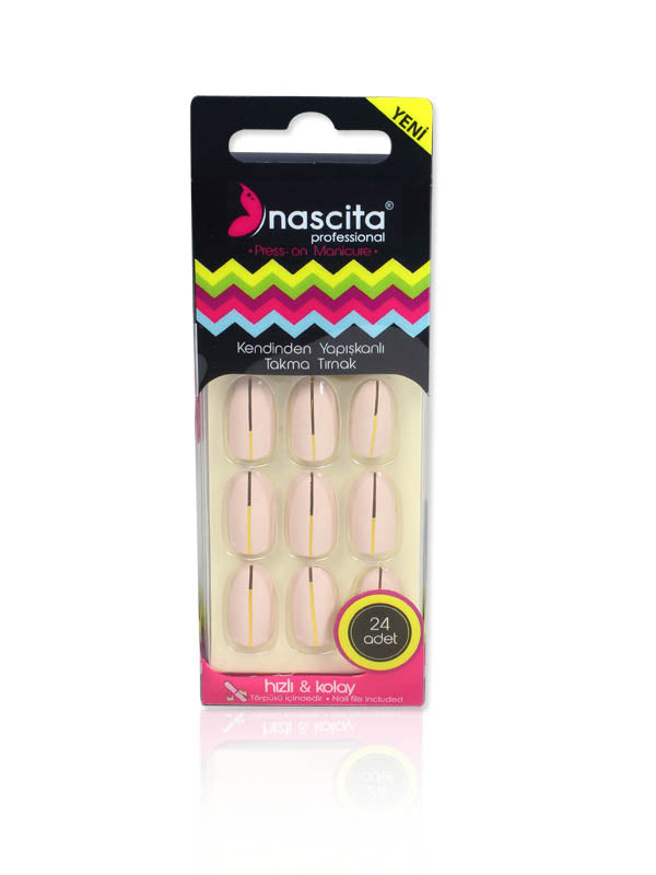 Nascita Badem Kendinden Yapışkanlı Takma Tırnak 24’lü Set NASNAILX0017