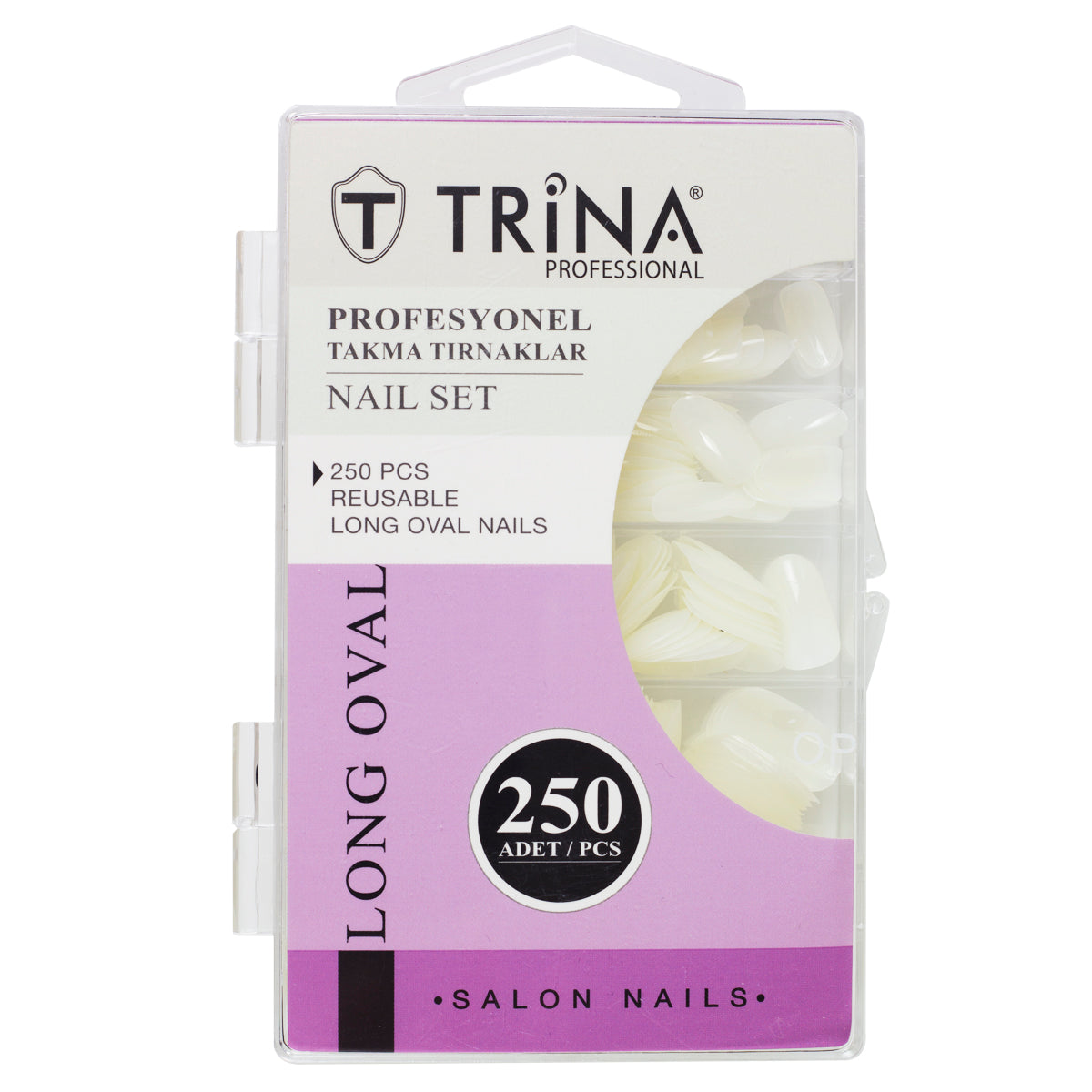 Trina Long Oval Takma Tırnak 250'li Kutulu TRNNAIL0008